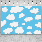 15x10ft Blue Sky White Clouds Backdrop Cartoon Kids Birthday Party Photography Background Natural Scenery Wedding Baby Shower Banner Decorations Newborn Adult Portrait Photo Booth Prop - Image 3