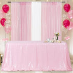 Poise3EHome Pink Sequin Tablecloth 90×132 Inch Rectangle Sparkly Fabric Table Cloth for Birthday Wedding Valentine Party Holiday Baby Shower Christmas Decoration - Image 3