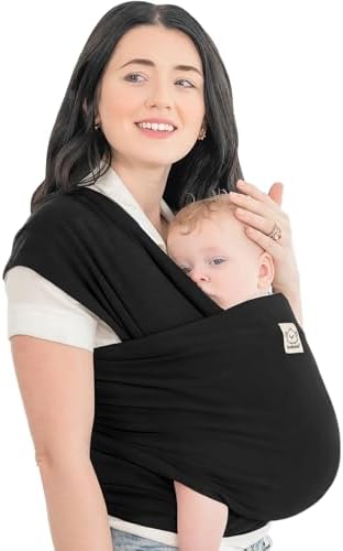 KeaBabies Baby Wrap Carrier, All in 1 Original Baby Carrier (Trendy Black) by KeaBabies