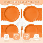 Vyntra 350 Pcs Orange Paper Plates and Napkins Party Supplies - Image 3