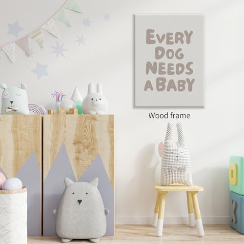 Wrapped Framed Fun Kids Quotes Canvas Posters Every Dog Needs A Baby Wall Art Modern Trendy Minimalist Toddler Prints Playing Print For Nursery Room Wall Decor 20x30 inch - Image 5