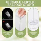 Aneco 12 Pieces Clear Acrylic Balloon Stand Set 15.7 Inches Height Balloon Centerpieces Stand with 12 Water Bags for Table Top Birthday Wedding Party Event Decoration (Balloons Not Included) - Image 3