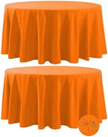 Fokitut 2 Pack Waterproof Round Tablecloth, 120 Inch, Stain Resistant and Wrinkle Polyester Table Cloth, Fabric Table Cover for Kitchen Dining, Wedding, Party, Holiday Dinner-Orange by BalsaCircle