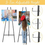 Black Croblissful 50" Easel Stand for Wedding Sign Adjustable, Metal - Image 5