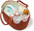 Natemia Rope Diaper Caddy Organizer – Nursery Storage Basket with 3 Compartments for Breast Pump Storage, Diapers, Wipes & Toys – Portable Tote and Gift Bag for Registry and Newborn Essentials by Natemia