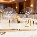 1-20 Arch Acrylic Wedding Table Numbers with Stands 5x8 Inch Signs by Ameilika