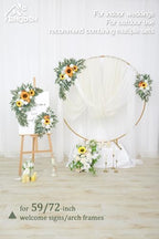 Wedding Arch Faux Flowers Set of 2 Greenery Garland for Wedding Decor Ceremony and Reception Backdrop Decoration (Sunflower) - Image 5