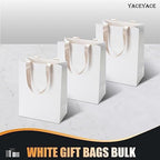 40pcs Medium Size White Paper Gift Bags with Ribbon Handles - Bulk Wedding & Party Bags - Image 6