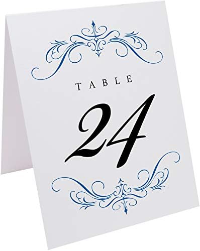 Classic Flourish Table Numbers, Royal Blue, 1-60 - Image 2