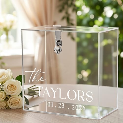 Novabright 10" Wedding Acrylic Card Box, Clear, Classic Style by Unknown