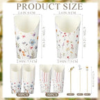 Jingmore 300 Pcs Wildflower Charcuterie Cups with Cocktail Picks Set - Image 3