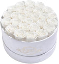 Prifroti 27 Flowers in a Luxury Suede Box, Birthday Gifts for Women, Preserved Flowers, Mothers Day Roses Gift for Mom, White by Prifroti