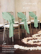 fani 60 PCS Satin Chair Sashes, 7x78 Inch, Sage Green - Image 6