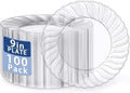 U-QE 100 Pieces Clear Plastic Plates - 9 Inch Clear Disposable Plates by U-QE