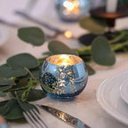 24 Pcs Blue Votive Candle Holders- Blue Centerpieces for Tables, Round Mercury Glass Candle Holder for Wedding Decor, Bridal Shower Decorations - Image 4