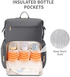 CEI-CEI Neoprene Diaper Bag Backpack Large Newborn Baby Maternity Bags Waterproof Travel Tote for Mom Dad with Insulated Pockets,Changing Pad - Image 2