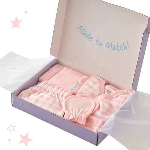 Butterblu Check Me Out 6-Piece Baby Layette Gift Set 100% Organic Cotton - Image 2