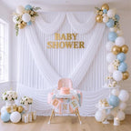 50×10 White Backdrop Curtain for Wedding Party Decoration Wrinkle Free - Image 6