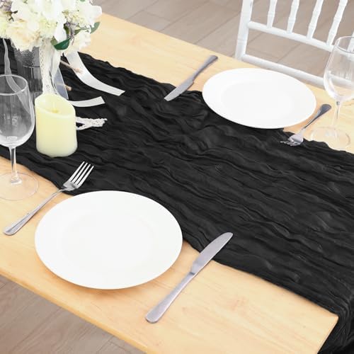 20 Pack Black Cheesecloth Table Runner 120 Inch Boho Wedding Decor - Image 7