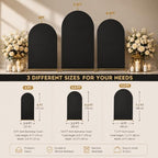 Black Arch Cover 7.2ft 6.6ft 6ft Spandex Arch Backdrop Cover Set of 3 - Image 5
