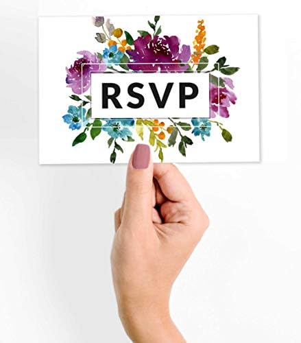 50 Blank RSVP Postcards Floral & Leaves Print 4"X6" Response Cards,RSVP Reply Card for Wedding,Bridal Shower,Baby Shower - Image 2