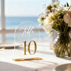 1-20 Arch Acrylic Wedding Table Numbers with Stands 5x8 Inch Signs - Image 6