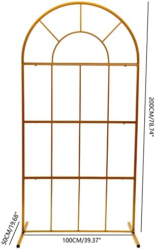 Gold Wedding Arch Stand with Mesh for Ceremony Modern Metal Balloon Arch Stand Kit Garden Floral Arch Frame Background for Anniversary Birthday Party Home Outdoor Lawn Decor - Image 5