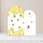 Set of 2 Arch Backdrop Covers Sweet Bee Theme Baby Shower 2PCS Spandex Stretchy Arch Cover for Honey Bees Birthday Party Banquet Decorations (Hunny,7.2FT & 6FT) - Image 2