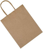 bagmad 100 Pack 8x4.75x10 Inch Plain Medium Paper Bags with Handles Bulk, Brown Kraft Craft Gift Bags, Grocery Shopping Retail Birthday Party Favors Wedding Sacks (Natural Brown, 100pcs) - Image 6