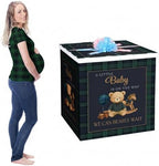 AmazingSpark 28in Giant Gender Reveal Gift Box with Lid Kit Oversized Gender Reveal Balloon Box Large Pull Bows for Baby Shower Birthday Party Decor(Tartan Plaid Bear) by Unknown