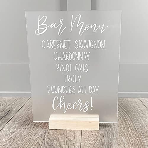 10 Pack 8x10 Inch Frosted Acrylic Signs Blank, DIY Blank Frosted Acrylic Sheet Sign 1/8 inch Thick for Wedding Reception Sign Party Events(Wood Stand NOT Included) - Image 4