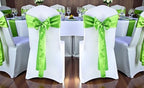 MDS® Pack of 25 Satin Chair Sashes for Wedding & Events – Parrot Green - Image 2
