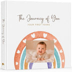 Personalized Rainbow Baby Book, Boho Theme, 4x6 Photo Cover, First 5 Years by KidsNAll