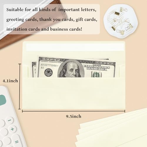 200 Pack Ivory #10 Business Envelopes Letter Size Self-Seal - Image 3