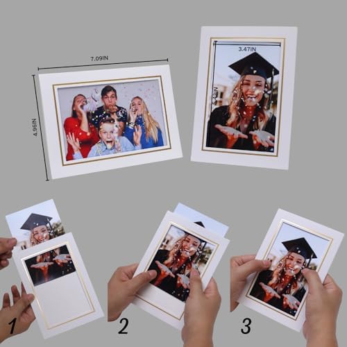 Meonua 100 Pack Standing Paper Picture Frames,4x6Cardboard Photo Frame with Easel,Paper Photo Frame Cards,Gallery Frames Bulk For DIY,Wedding, Classroom,Graduation(White) - Image 2