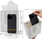 Aosric Smll White Gift Bags with Tissue Paper, 30 Pack, 6x3x8 In - Image 2