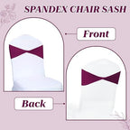 MDS Pack of 100 Spandex Chair Sashes Without Slider Buckles – Eggplant - Image 4