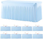 8 Pack Baby Blue Table Cloth for 6 Foot Rectangle Tables Spandex Fitted Tablecloth 6ft Stretch Table Covers Skirt Baby Blue Banquet Tablecloths Wrinkle Free Tablecloth for Party Wedding Birthday Event by Tao-GePartyDecorations