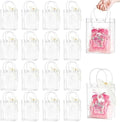 Ohuimrt 50 Pack 5.9" x 2.8" x 7.9" Clear Plastic Gift Bags with Handles by Ohuimrt