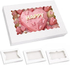 Moretoes 60pcs 16x11x2.5 Inches Bakery Boxes with 3 Style Window by Moretoes