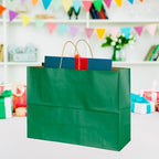 BLEWINDZ 70Pcs Large Paper Bags with Handles, 16x6x12 Inches Dark Green Paper Shopping Bag for Small Business, Large Kraft Gift Bags Bulk for Grocery Mechandise Retail - Image 4