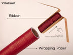 Vitalizart Red Textured Wrapping Paper Set 30" Organza Ribbon & Gift Tags - Image 3