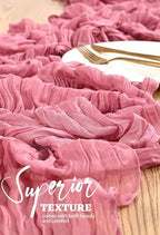 18 Pack Cheesecloth Table Runner 10FT Dusty Rose Table Runner Boho Gauze Cheese Cloth Table Runners Long Rustic Sheer Table Decorations for Wedding Party Baby Bridal Shower Birthday Holiday Home - Image 4