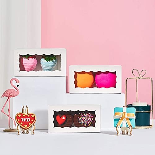 JCXGRVC small treat boxes 100pcs - white candy box with window - Image 6