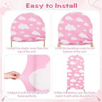 7.2 ft Arch Backdrop Cover Sky Strench Spandex, Pink Cloud - Image 2