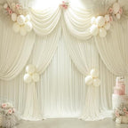 Ivory Backdrop Curtain 10 Panels-Wrinkle-Free Ivory Curtains Polyester Photography Drapes for Wedding Party Baby Shower Photo Background Decorations- 40 X10FT - Image 2
