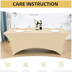 10-Pack 6ft Spandex Table Covers for Rectangle Standard Folding Tables - Wrinkle Resistant Stretch Tablecloths - Ultimate Fitted Table Protector for Parties, Banquet, Wedding - Image 6