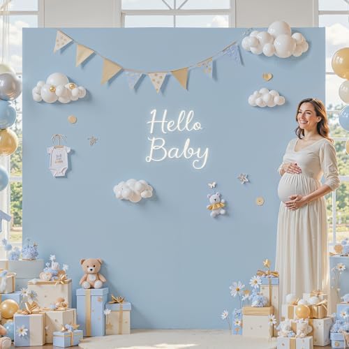 Square Backdrop Arch Cover Dusty Blue 6.6FT x 6.6FT Square Arch Backdrop Covers Stretchy Spandex Fitted Square Backdrop Cover for Birthday Party Wedding Ceremony Banquet Decoration - Image 2