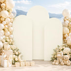 Ivory Arch Cover 7.2ft 6.6ft 6ft- 3 Set Spandex Wedding Arch Backdrop Cover - Image 4