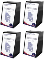 4 Pack Black Donation Box with Lock Acrylic Ballot Collection Bin with 5.5" x 8.5" Slide In Sign Holder for Suggestions Votes Tips and Raffles by Marketing Holders by MarketingHolders